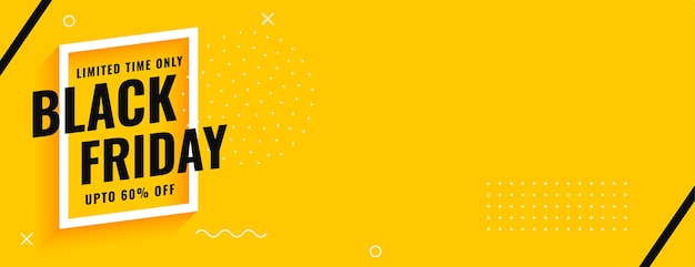 Free vector minimal style black friday sale yellow banner design