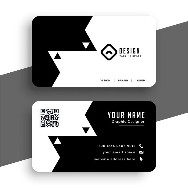 Minimal style black and white business card