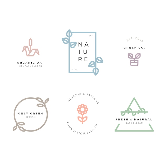 Minimal style business logo collection