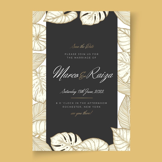 Minimal style wedding card