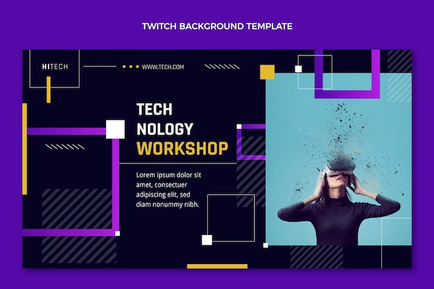 Free Vector minimal technology twitch background