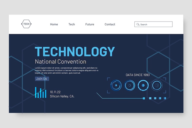 Minimal technology web template