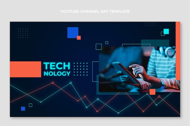 Minimal technology youtube channel art