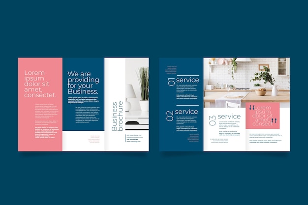 Minimal trifold brochure template with photo