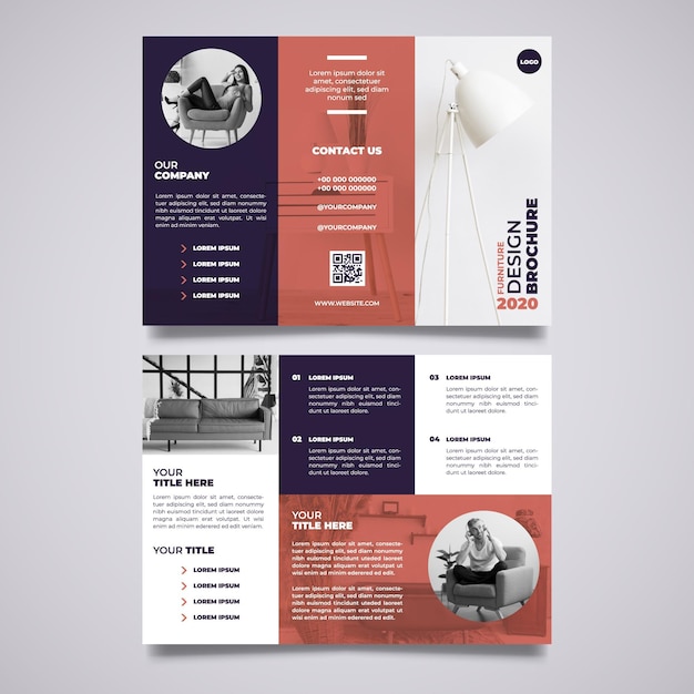 Minimal trifold brochure template with picture