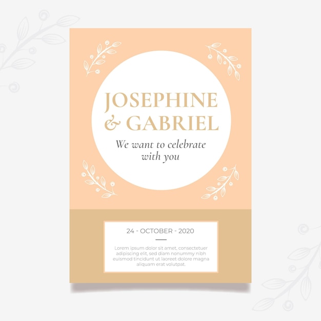 Minimal wedding card template