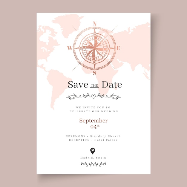 Minimal wedding card template