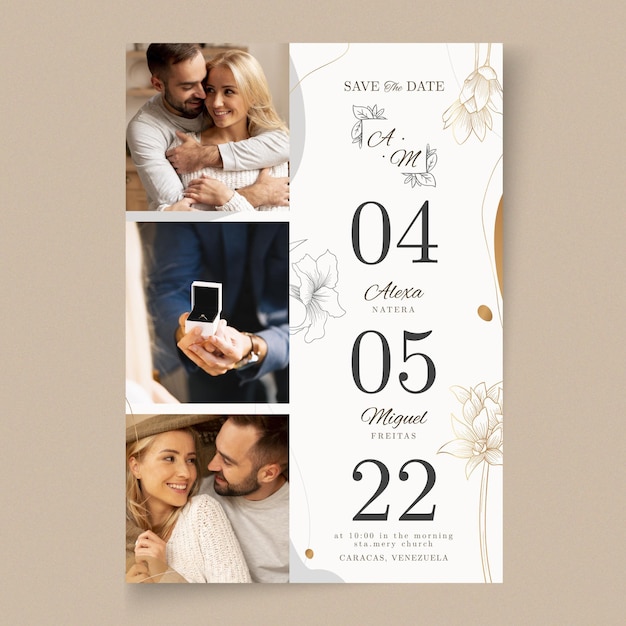 Minimal wedding card template