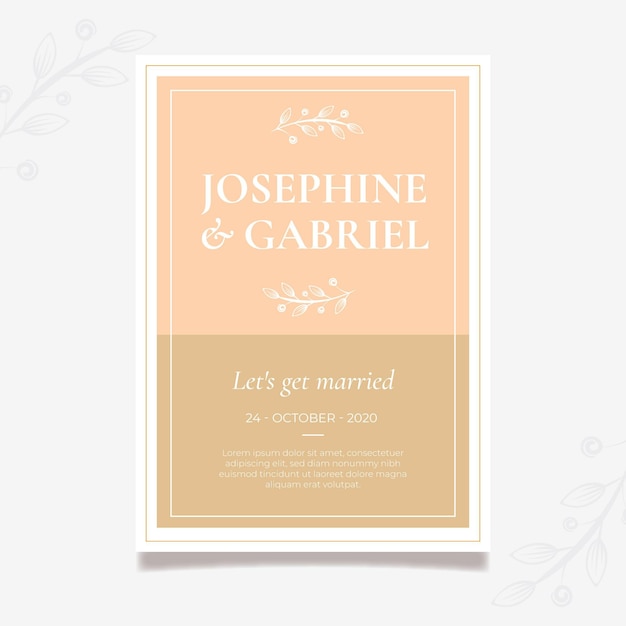 Free Vector minimal wedding card