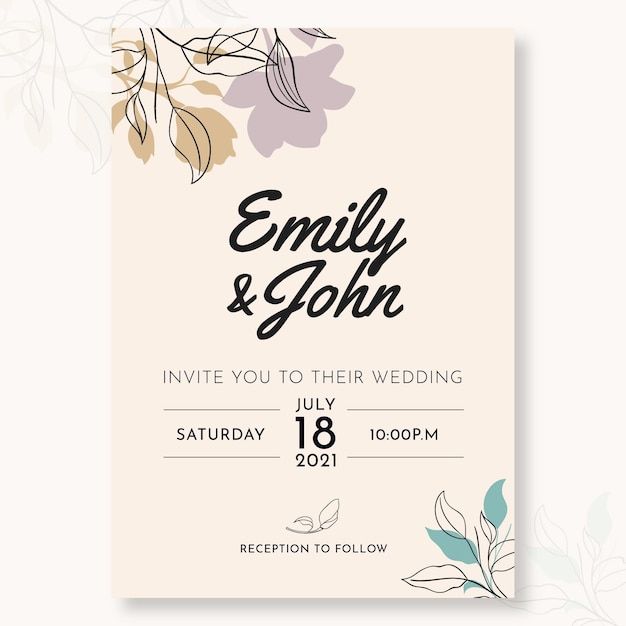 Minimal wedding card