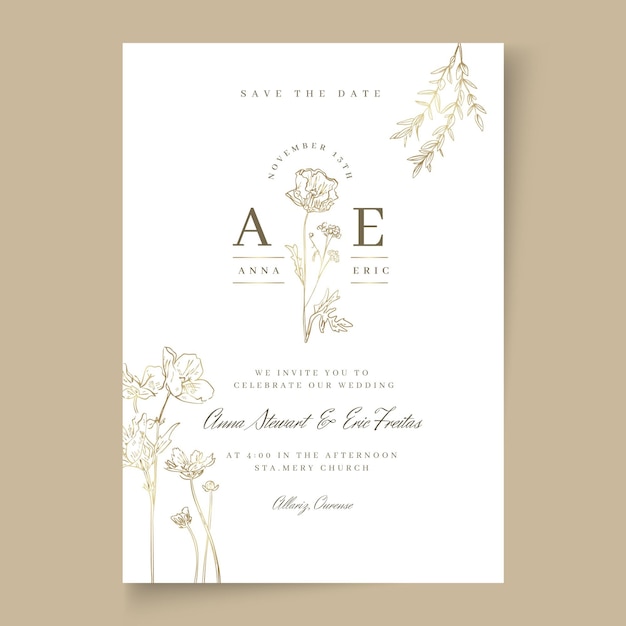 Minimal wedding card