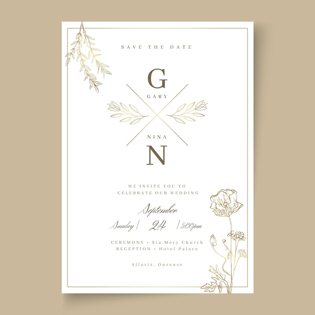 Minimal wedding card