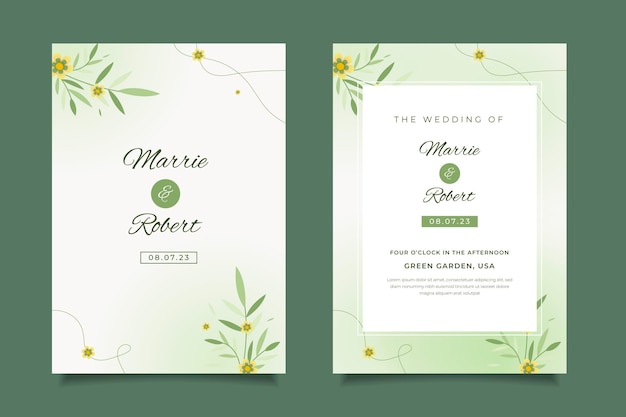 Minimal wedding invitation template