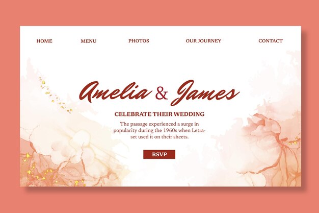 Minimal wedding landing page