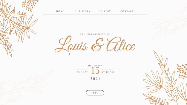 Minimal wedding landing page