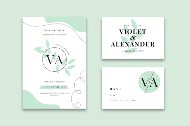 Minimal wedding stationery collection