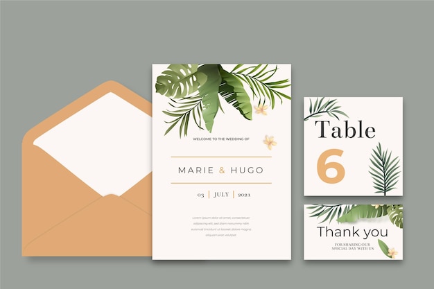 Minimal wedding stationery set