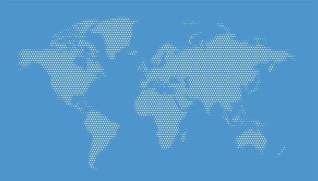 Minimal world map in pixel pattern template design