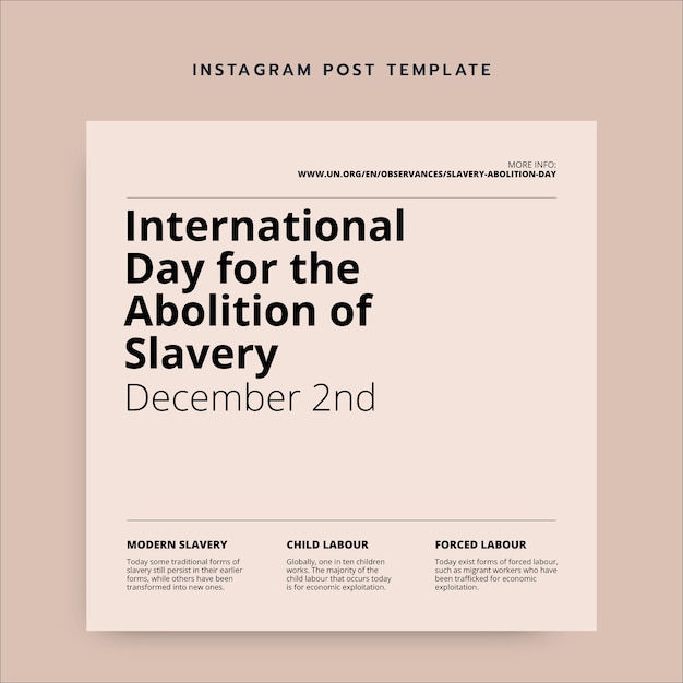 Minimalist abolition of slavery instagram post