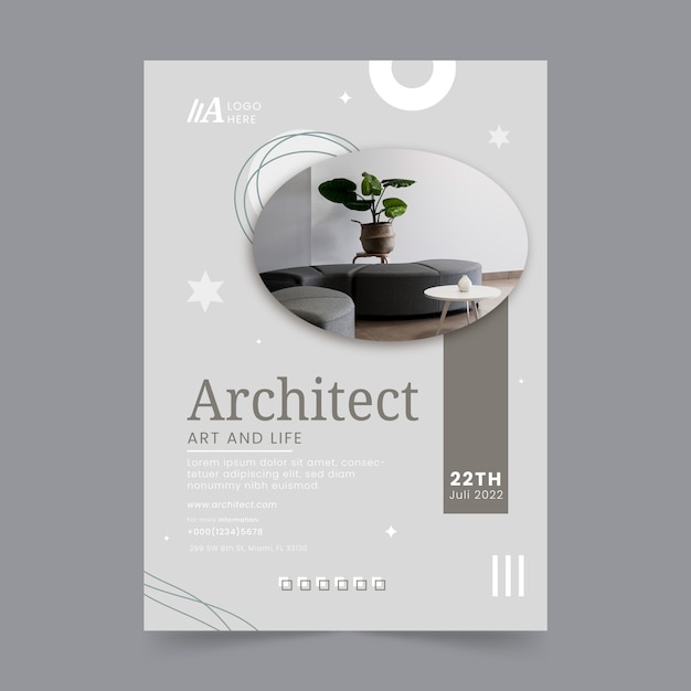 Free Vector minimalist architecture project poster