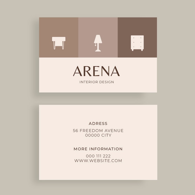 Minimalist arena interior design business card