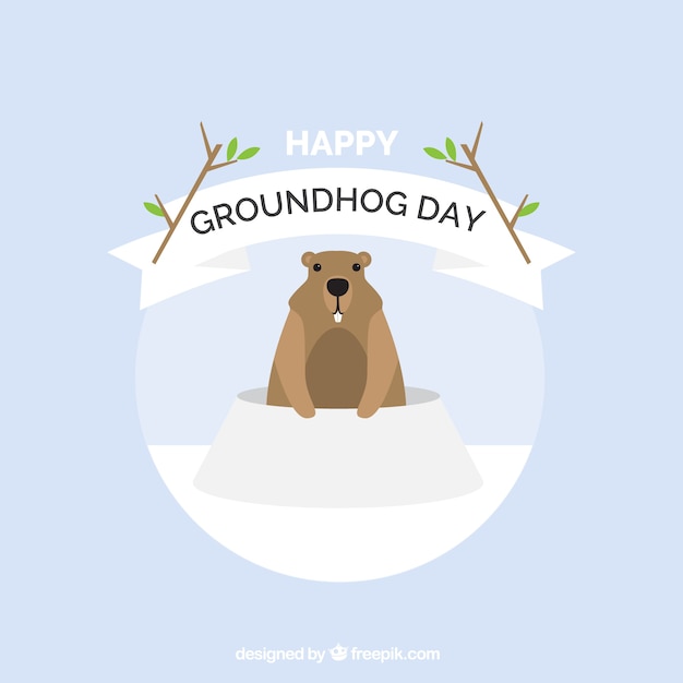 Free Vector minimalist background of groundhog day