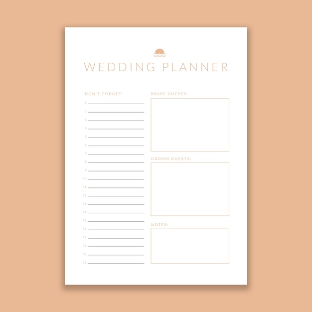 Minimalist beach wedding planner