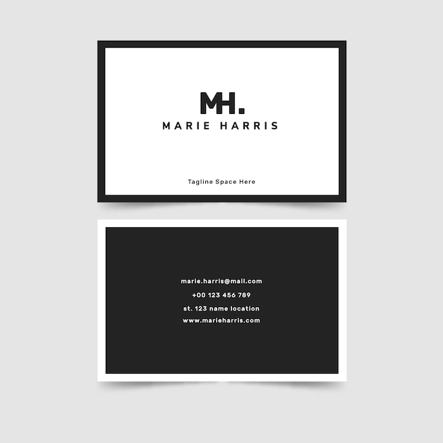 Free vector minimalist black and white business card template