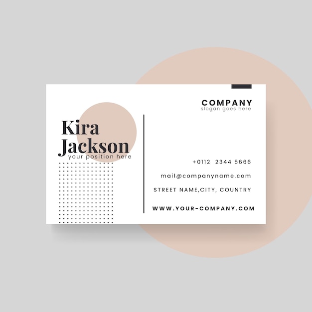 Minimalist business card template with circle and dots