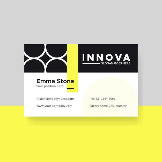 Minimalist business card template with circles