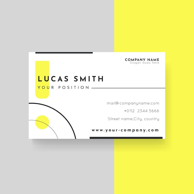 Minimalist business card template with exclamation mark