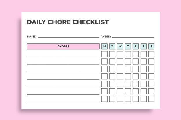 Minimalist checklist template design