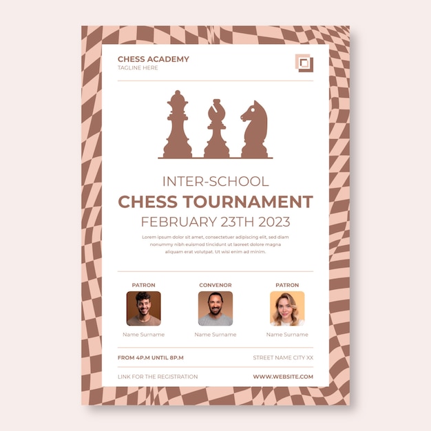 Minimalist chess day poster