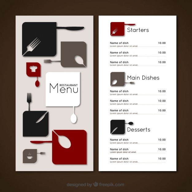 Free vector minimalist christmas menu