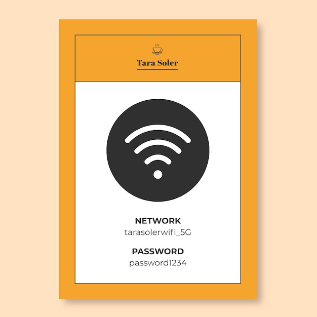 Minimalist coffee shop wifi sign