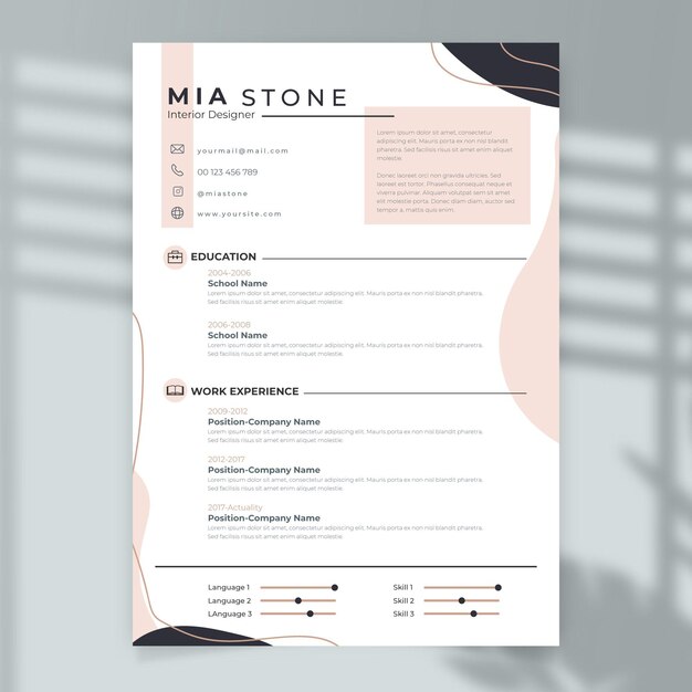 Minimalist curriculum vitae template