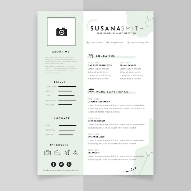 Minimalist curriculum vitae template