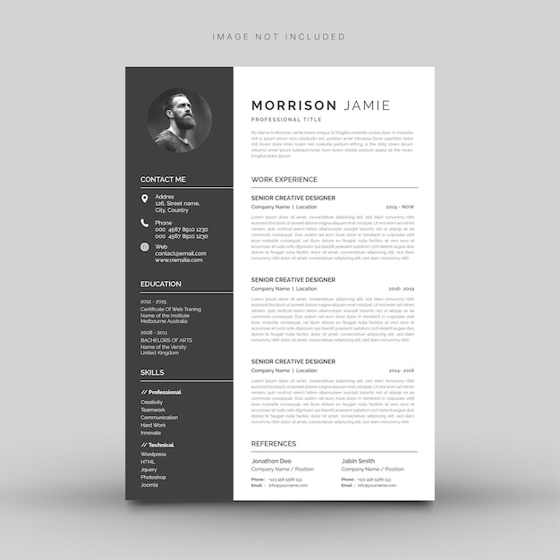 Minimalist cv template