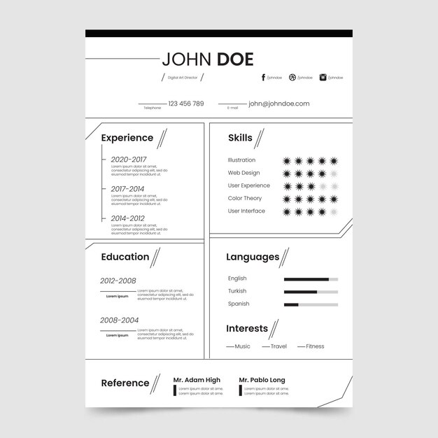 Minimalist cv template