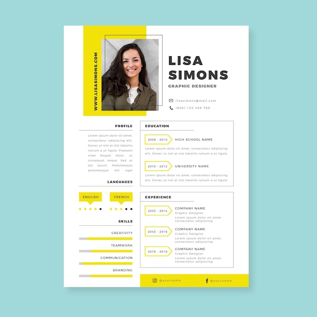 Minimalist cv template