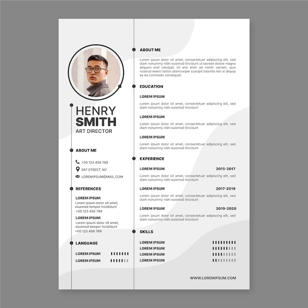 Free vector minimalist cv template