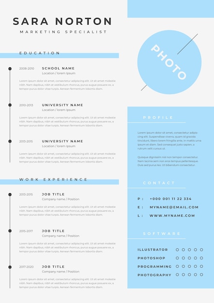 Minimalist cv template