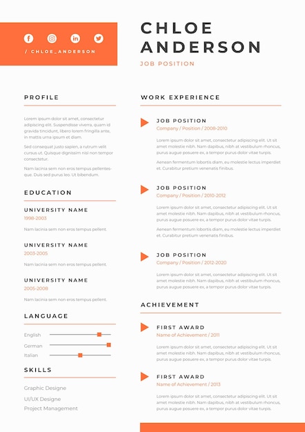 Minimalist cv template