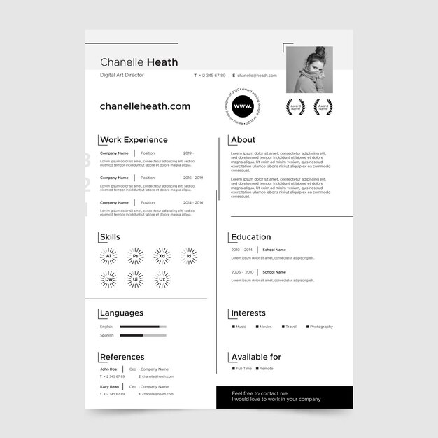 Minimalist cv template