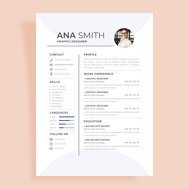 Minimalist cv template