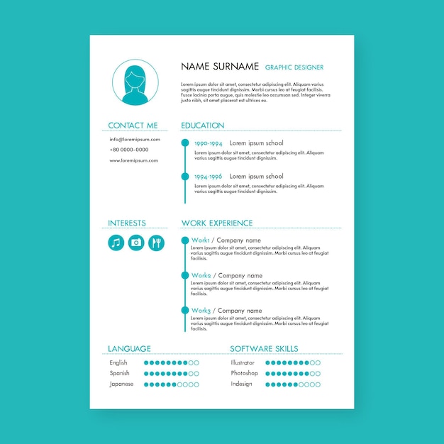 Minimalist cv template