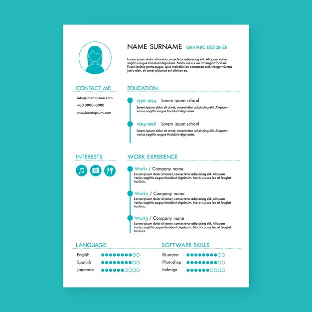 Minimalist cv template