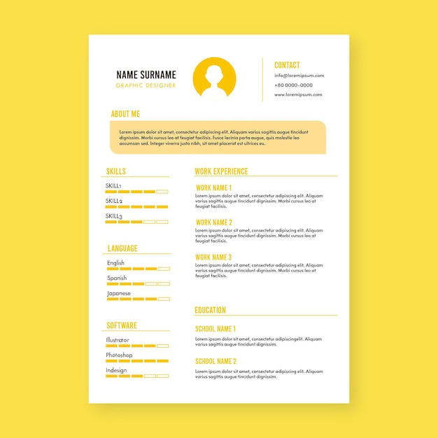 Minimalist cv template