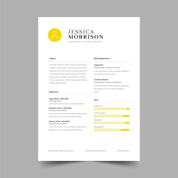 Minimalist cv template