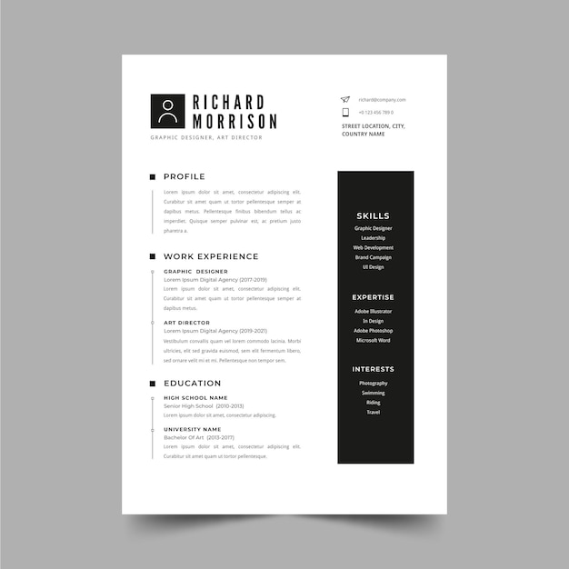 Minimalist cv template